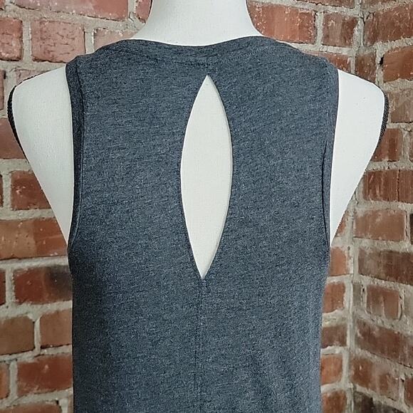 Lolë sleeveless casual tank long maxi dress with side slits dark gray XS | FLAW - Picture 4 of 13